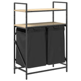 Laundry Basket 2 Compartments with Shelves Sonoma Oak 859086
