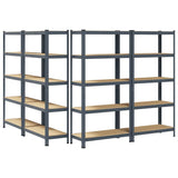 5-Layer Storage Shelves 4 pcs Anthracite Steel&Engineered Wood 3307595