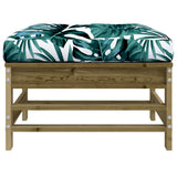 Garden Footstool with Cushion Impregnated Wood Pine 825673