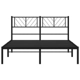 Metal Bed Frame without Mattress with Headboard Black 135x190cm 372178