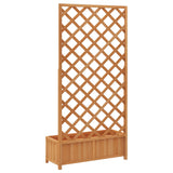 Planter with Trellis Brown Solid Wood Fir 365479
