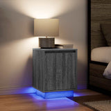 ZNTS Bedside Cabinet with LED Lights Grey Sonoma 38x34x50 cm 861275