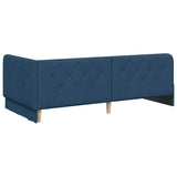 Corner Bed Frame with Headboard Blue 90 x 200 cm Fabric 42016502