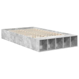 Bed Frame with Shelf Concrete Grey 120 x 190 cm Engineered Wood 3408385