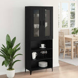 Highboard Black Oak 69.5 x 34 x 180 cm Engineered Wood 3416218