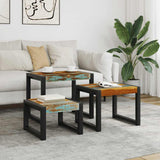 Three Piece Nesting Tables Solid Reclaimed Wood 243279
