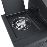 Gas BBQ Grill with 7 Burners Black Powder-coated Steel 367588