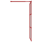 Walk-in Shower Wall with Clear ESG Glass Red 100x195 cm 154956