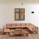 13 Piece Garden Lounge Set Honey Brown Solid Pinewood 3075902