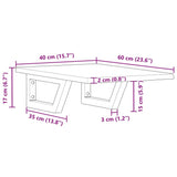 Basin Shelf Wall Mounted Steel and Solid Wood Oak 3302539