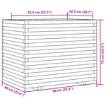 Garden Planter White 90x60x72 cm Solid Wood Pine 3282645