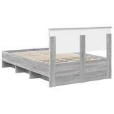 Bed Frame Grey Sonoma 120 x 123 cm Engineered Wood 3408877