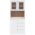 Highboard ALTA White 77x35x165 cm Solid Wood Pine 3187772