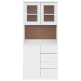 Highboard ALTA White 77x35x165 cm Solid Wood Pine 3187772