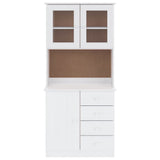 Highboard ALTA White 77x35x165 cm Solid Wood Pine 3187772