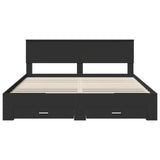 Bed Frame Black and Silver 200 x 200 cm Engineered Wood 3408223