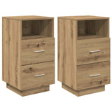 Bedside Cabinets 2 pcs with 2 Drawers Artisan Oak 36x36x68 cm 858595