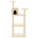 171427 Cat Tree with Sisal Scratching Posts Cream 118,5 cm
