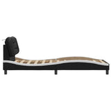 Bed Frame with LED without Mattress "Hvar" Black and White 80x200 cm 3213897