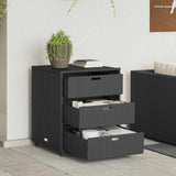 Garden Storage Cabinet Black 55x59x69 cm Poly Rattan 365555