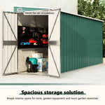Wall-mounted Garden Shed Green 118x382x178 cm Galvanised Steel 316229