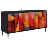 TV Cabinet HEESCH 102 x 33 x 51 cm Black Oak Engineered Wood 8007098