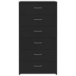 Sideboard with 6 Drawers Black 50x34x96 cm Engineered Wood 800667