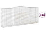 Arched Gabion Baskets 10 pcs 400x50x220/240 cm Galvanised Iron 3147082