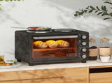 28L Mini Oven with 2 Hot Plates, Countertop Toaster Oven, Grill, Roast, Bake, Boil, with Timer, T3398P344222