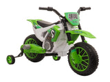 12V Kids Electric Motorcycle Ride-On, with Training Wheels, for Ages 3-6 Years - Green T3398P348283