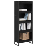Book Cabinet Black Oak 60 x 30 x 155 cm Engineered Wood 886396