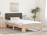Bed Frame with Upholstered Headboard Taupe 100 x 200 cm 877512