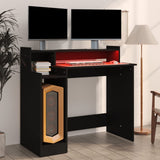 Desk with LED Lights Black 97x45x90 cm Engineered Wood 805553