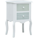 ZNTS Bedside Cabinet White and Grey 43x32x65 cm MDF 285772