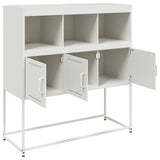 ZNTS Sideboard White 100.5x39x107 cm Steel 846595