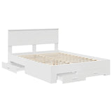 Bed Frame with Headboard White 140 x 190 cm Engineered Wood 3408254