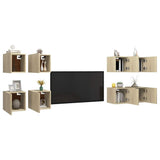 Wall Mounted TV Cabinets 8 pcs Sonoma Oak 30.5x30x30 cm 3079054