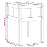 Garden Planter Nature 50 x 50 x 70 cm Solid Pine Wood 8000838