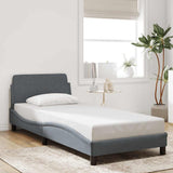 Bed Frame "Dover" Dark Grey 90x190 cm Single Velvet 373321