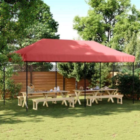 ZNTS Foldable Party Tent Pop-Up Burgundy 580x292x315 cm 4004939