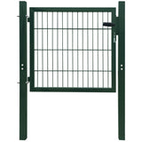 Fence Gate Steel Green 100x100 cm 142028