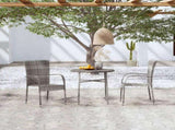 3 Piece Garden Dining Set Poly Rattan Grey 3098029