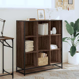 Bookcase Brown Oak 97.5x33x107.5 cm Engineered Wood and Metal 3300864