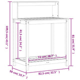 Potting Table with Shelves White 82.5x50x109.5 cm Solid Wood Pine 832408