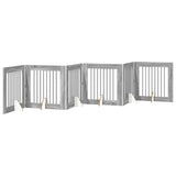 Foldable Dog Gate with Stands 6 pcs Grey Sonoma 482 cm 892088