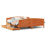 Bed Frame without Mattress Wax Brown 180x200 cm Super King Solid Wood Pine 3301781