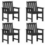 Garden Dining Chair 4 pcs Black 65.5 x 55.5 x 88cm Plastic 3335796
