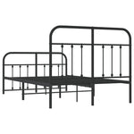 ZNTS Metal Bed Frame without Mattress with Footboard Black 120x190cm 352593