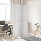 Room Divider 3 Panels White Solid Wood Paulownia 358720
