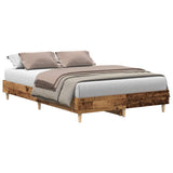 Bed Frame No Mattress Old Wood 120x190 cm Small Double Engineered Wood 861082